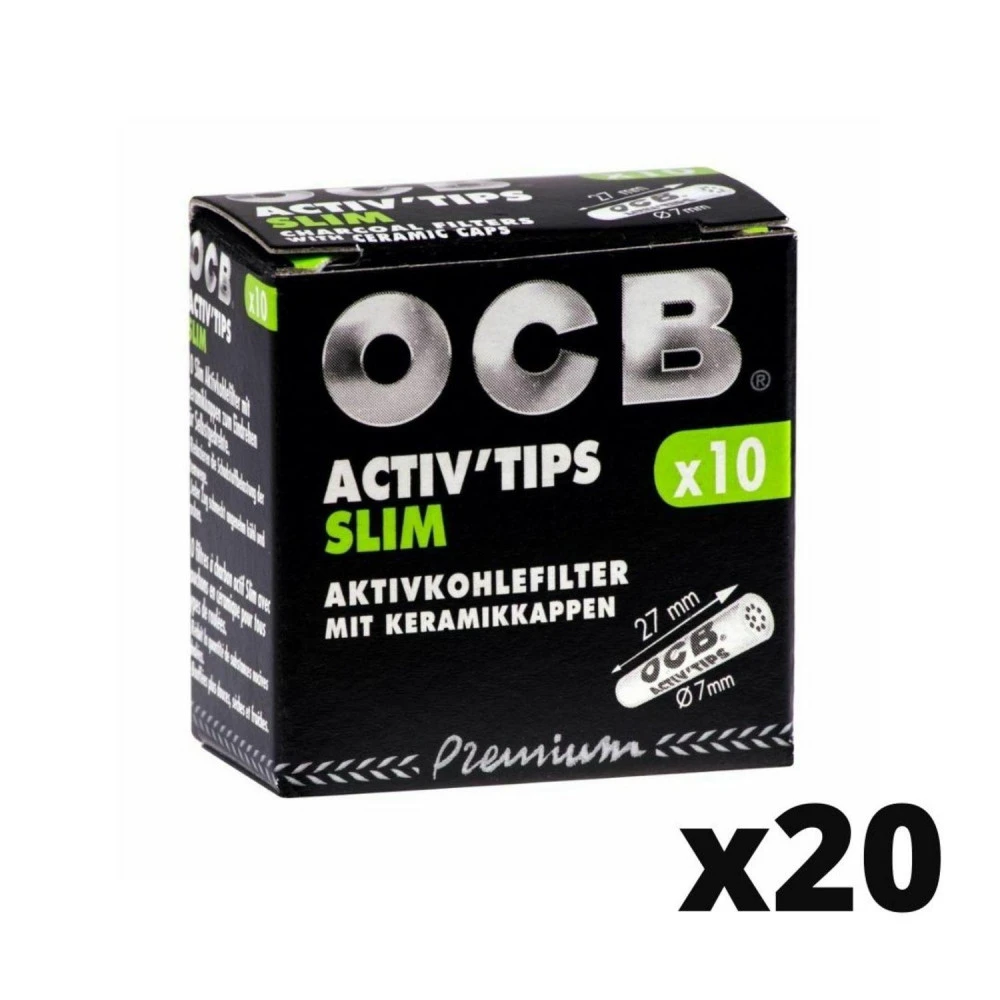 20 Boites De 10 Filtres Activ'Tips Au Charbon Actif - OCB Slim 3 20 Boites De 10 Filtres Activ'Tips Au Charbon Actif - OCB Slim – Image 2