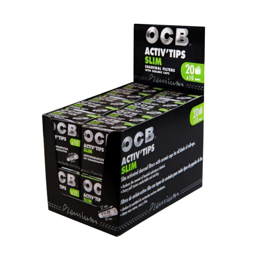20 Boites De 10 Filtres Activ'Tips Au Charbon Actif - OCB Slim 2 20 Boites De 10 Filtres Activ'Tips Au Charbon Actif - OCB Slim