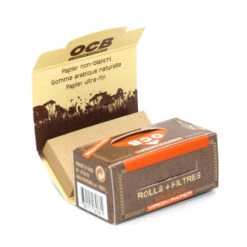 Boite De 16 Rouleaux De Feuilles Virgin Paper + Filtres (Rolls) Slim - OCB Non Blanchi -Fumeurs Fournitures Magasin boite de 16 rouleaux de feuilles virgin paper filtres rolls slim ocb non blanchi 4
