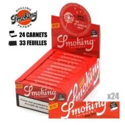 Boite De 24 Carnets De Feuilles Slim + Filtres Cartons Smoking Thinnest