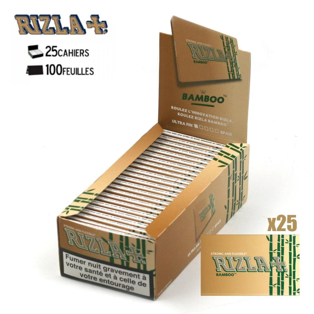 Boite De 25 Paquets De Feuilles à Rouler Rizla Bamboo 3 Boite De 25 Paquets De Feuilles à Rouler Rizla Bamboo