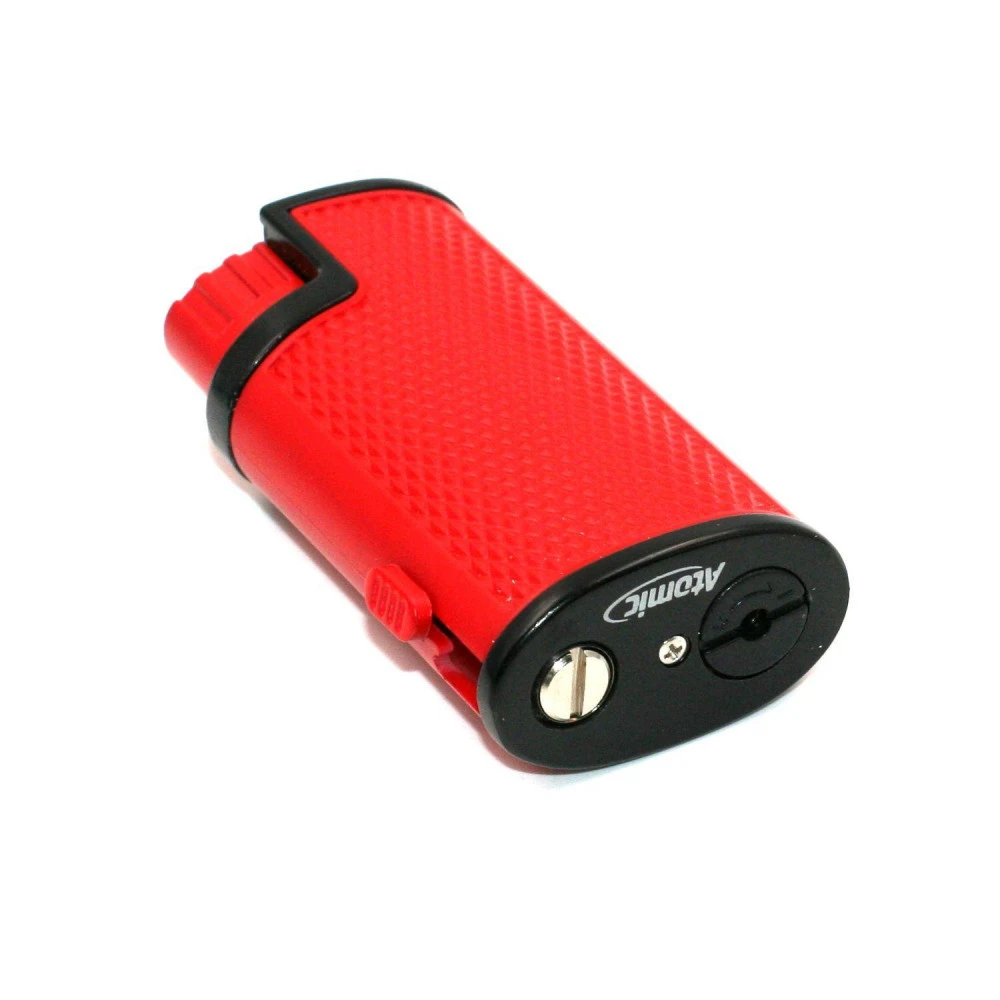 Briquet Turbo Métal Avec Perce Cigare Intégrer – Rouge 4 Briquet Turbo Métal Avec Perce Cigare Intégrer – Rouge – Image 2