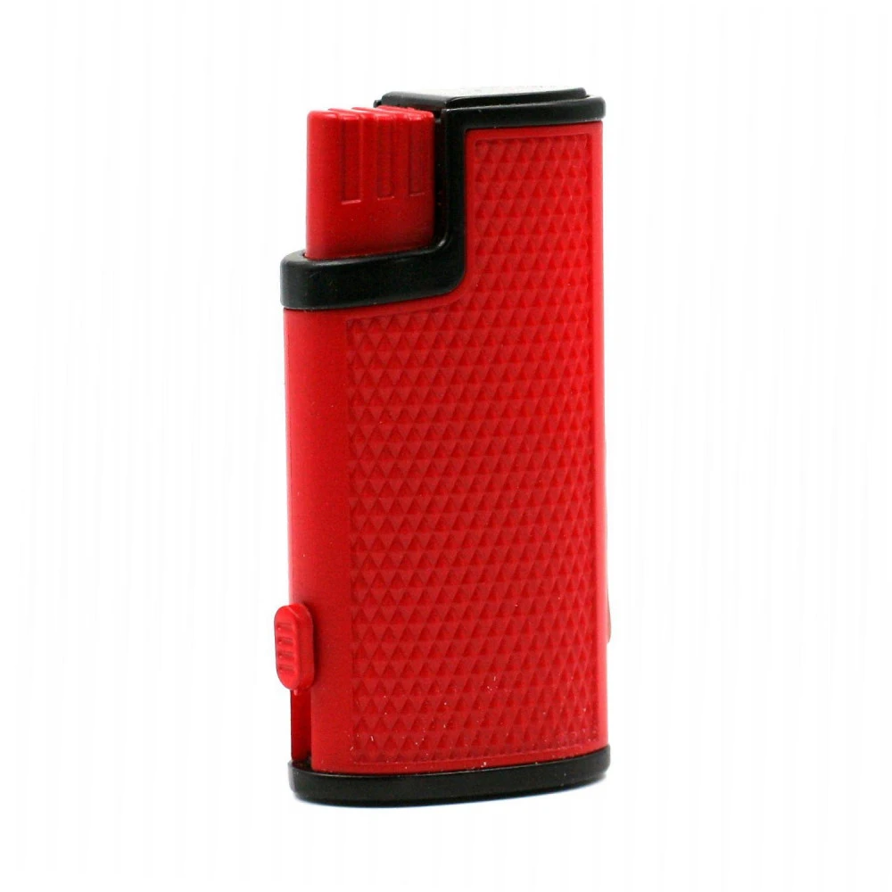 Briquet Turbo Métal Avec Perce Cigare Intégrer – Rouge 3 Briquet Turbo Métal Avec Perce Cigare Intégrer – Rouge