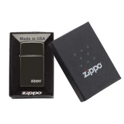 Briquet Zippo Slim - Ebony 7 Briquet Zippo Slim - Ebony -Fumeurs Fournitures Magasin briquet zippo slim ebony 2