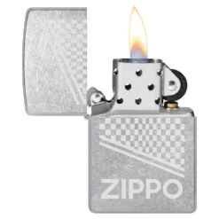 Briquet Zippo Street Chrome Checkered -Fumeurs Fournitures Magasin briquet zippo street chrome checkered 2