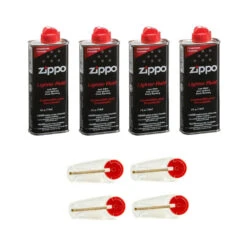 Lot De 4 Recharges D'essence Original Zippo + 4 Pierres à Briquet -Fumeurs Fournitures Magasin lot de 4 recharges d essence original zippo 4 pierres a briquet 1
