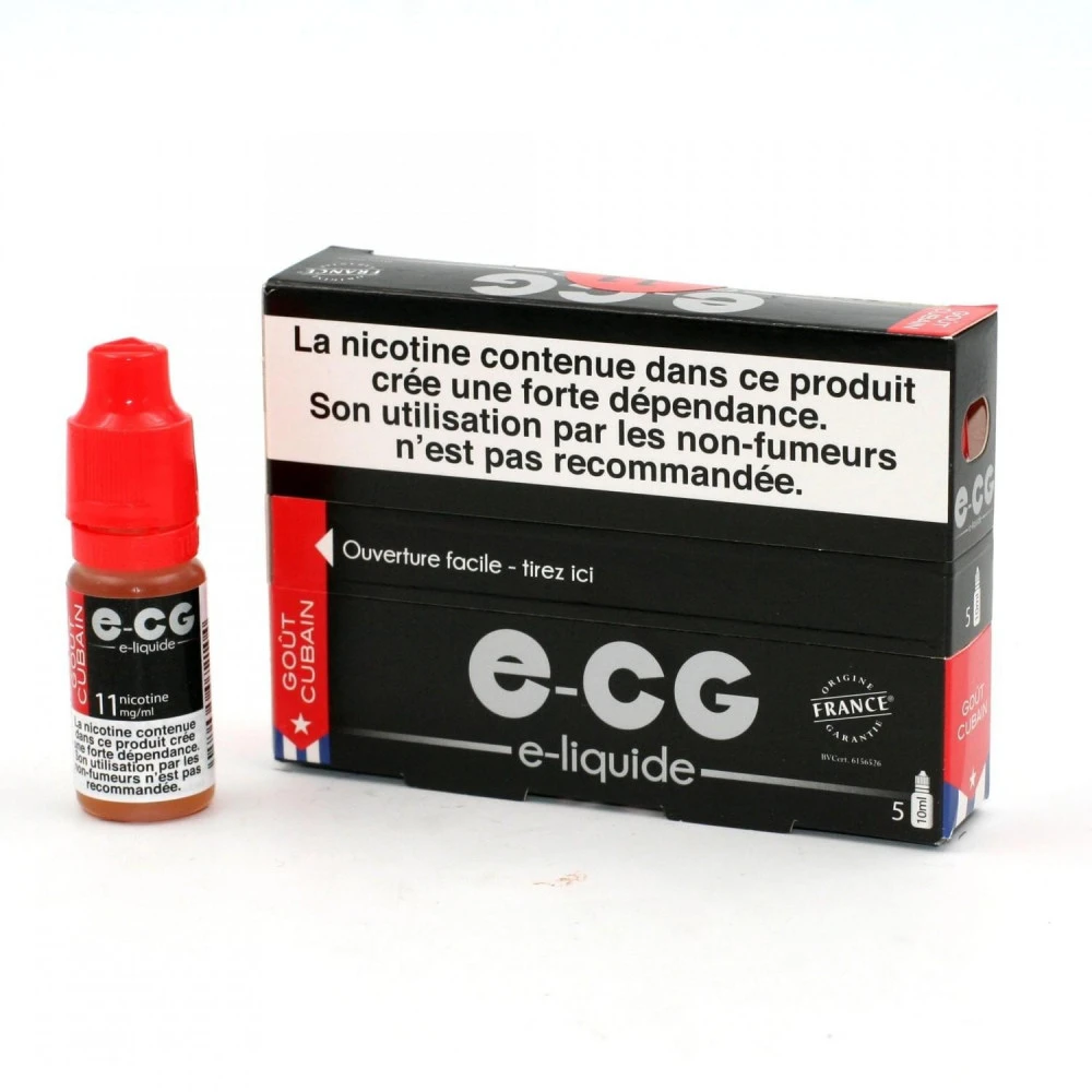 Lot De 5 Flacons E-CG - Goût Cubain 11 Mg/ml 3 Lot De 5 Flacons E-CG - Goût Cubain 11 Mg/ml