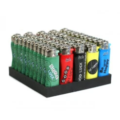 JET Lot De 50 Briquets Mini Wave HAPPINESS -Fumeurs Fournitures Magasin lot de 50 briquets mini wave happiness 1