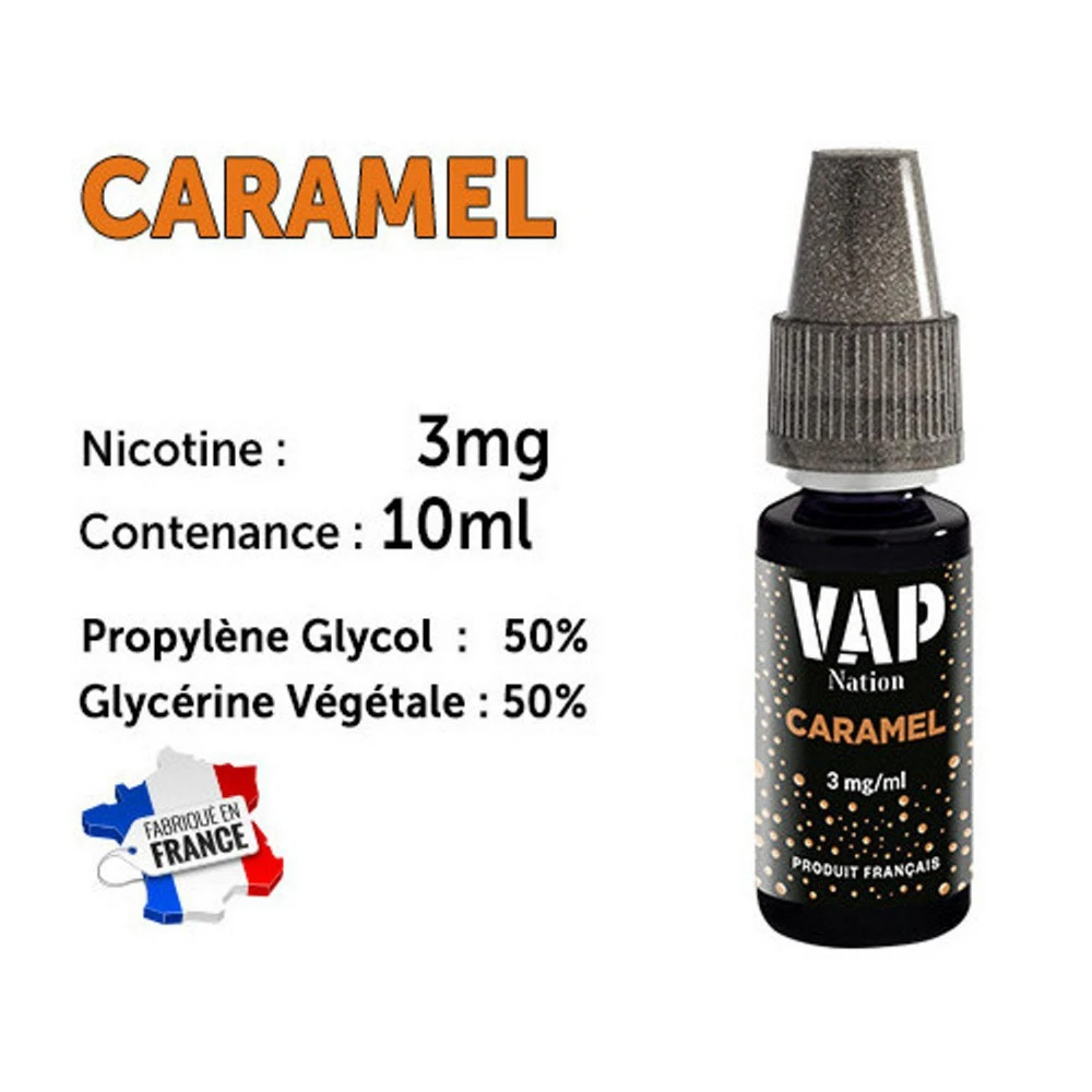 Vap Nation Lot De 5 Liquides - Caramel 3 Mg 3 Vap Nation Lot De 5 Liquides - Caramel 3 Mg