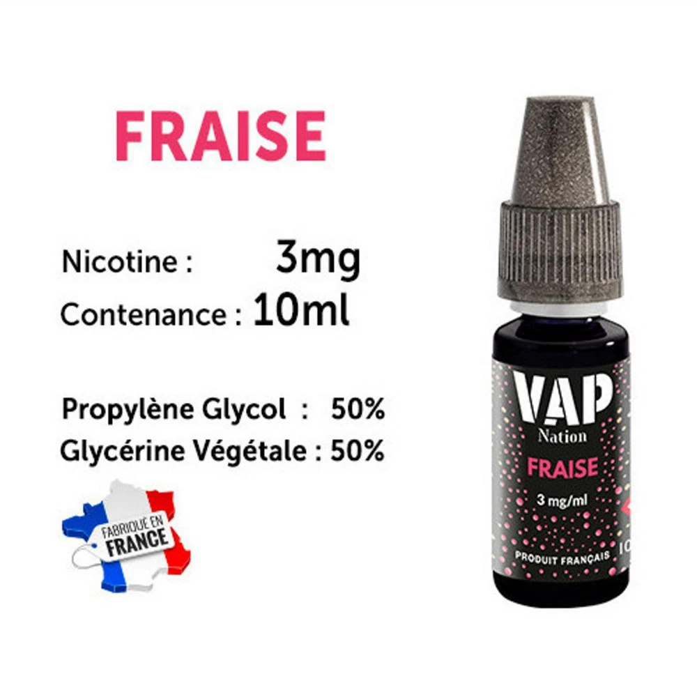 Vap Nation Lot De 5 Liquides - Fraise 3 Mg 3 Vap Nation Lot De 5 Liquides - Fraise 3 Mg